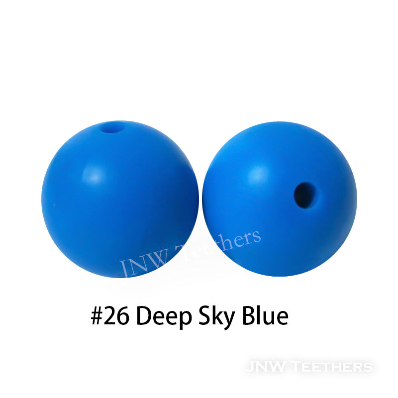 JNWTeethers 9mm silicone round beads deep sky blue