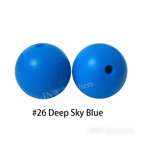JNWTeethers 12mm silicone round beads deep sky blue