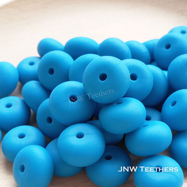 14mm Silicone Abacus - Deep Sky Blue