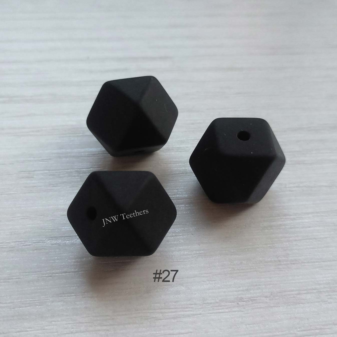 14mm &17mm  Black Silicone Hexagon Beads