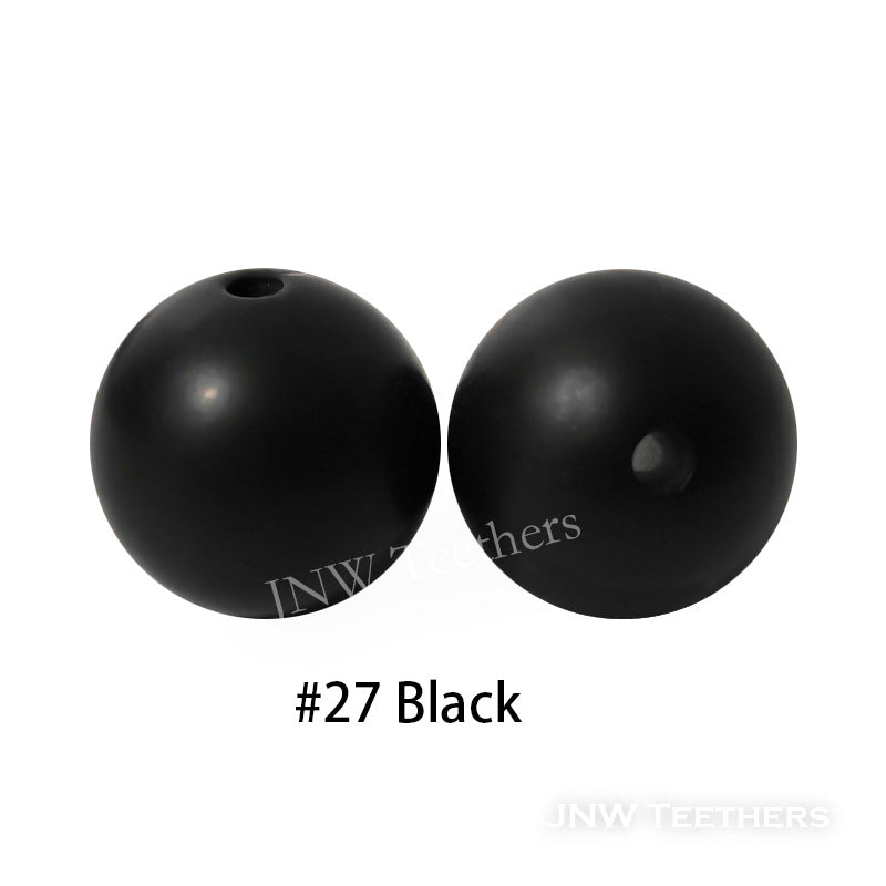 JNWTeethers 12mm silicone round beads black