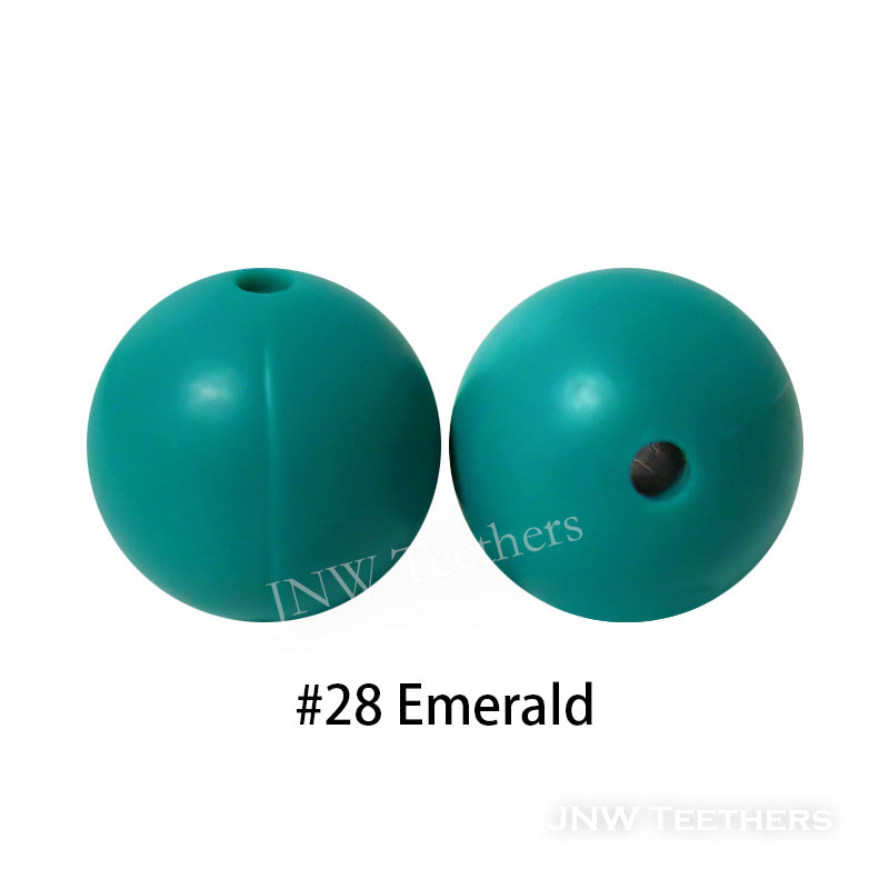 JNWTeethers 9mm silicone round beads emerald