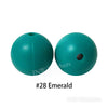 JNWTeethers 12mm silicone round beads emerald