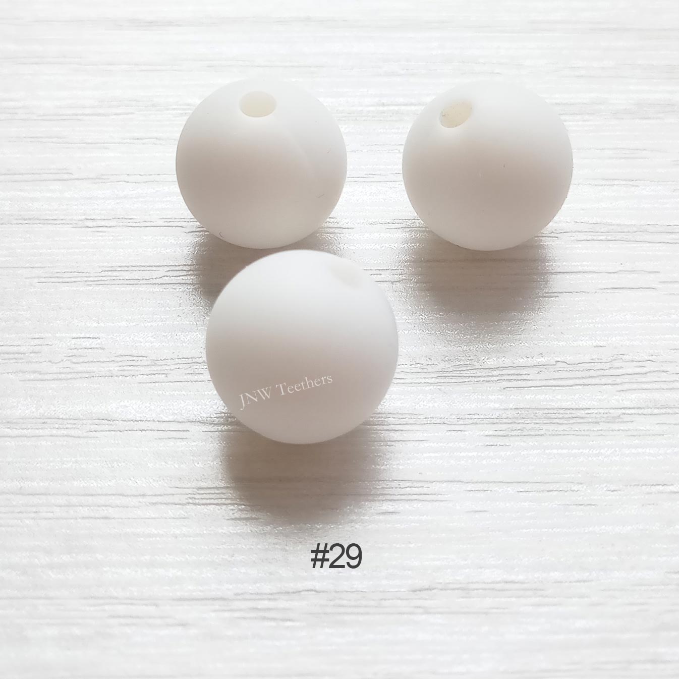 29 Snow white silicone round beads 9mm 12mm 15mm