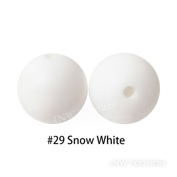 JNWTeethers 12mm silicone round beads snow white