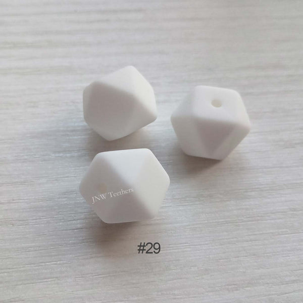 14mm &17mm  SnowWhite Silicone Hexagon Beads
