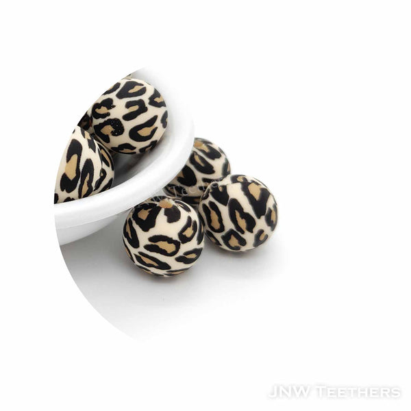 #2 Beige Leopard Prints - Silicone Beads