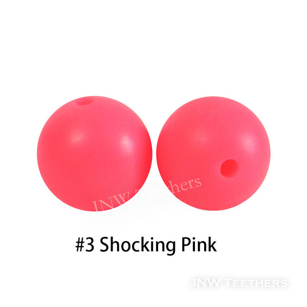 JNWTeethers 12mm silicone round beads shocking pink