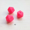 14mm &17mm Shock pink Silicone Hexagon Beads