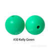 JNWTeethers 9mm silicone round beads Kelly Green
