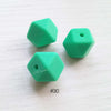 14mm &17mm  Kelly Green Silicone Hexagon Beads