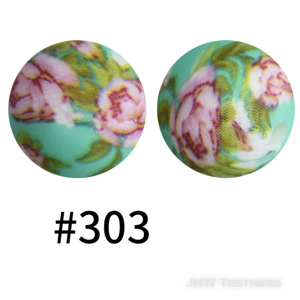 15mm Silicone Printed Beads