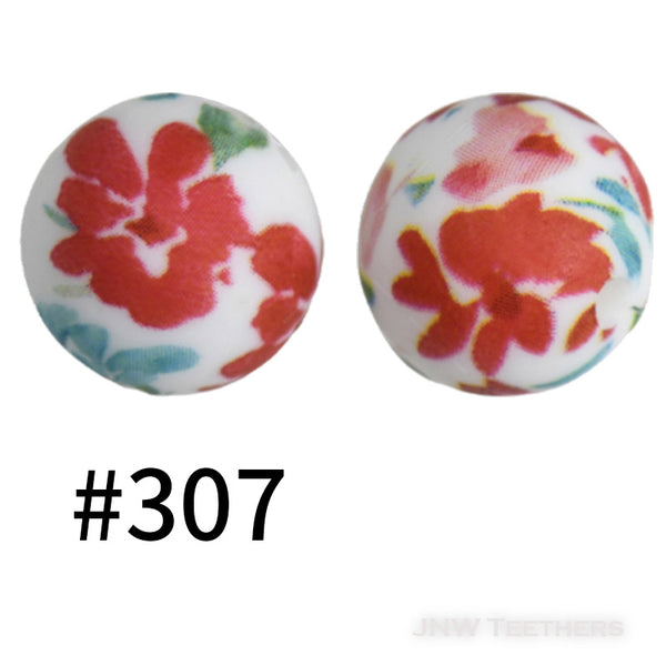 15mm Silicone Printed Rounds - 5 Beads