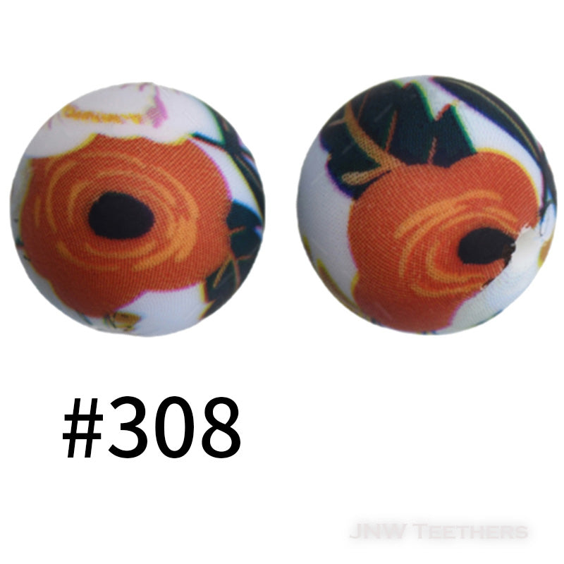 15mm Silicone Printed Rounds - 5 Beads