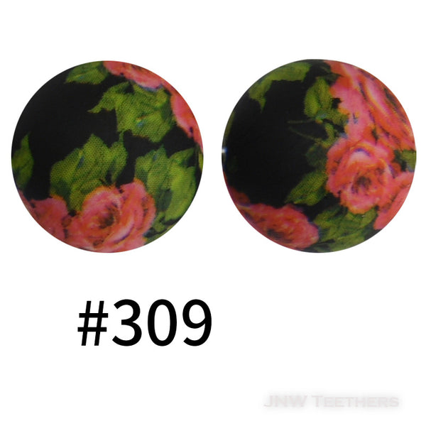 15mm Silicone Printed Rounds - 5 Beads