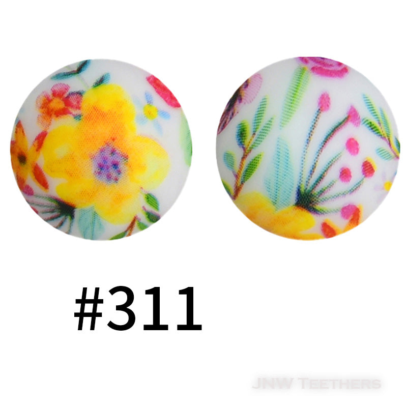 15mm Silicone Printed Beads