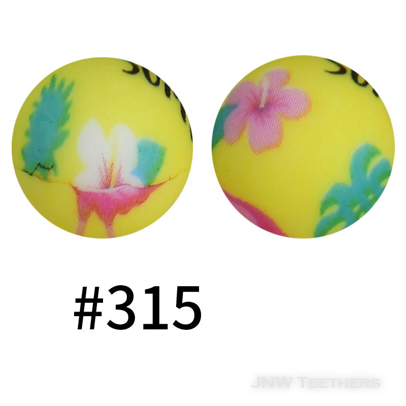 15mm Silicone Printed Rounds - 5 Beads