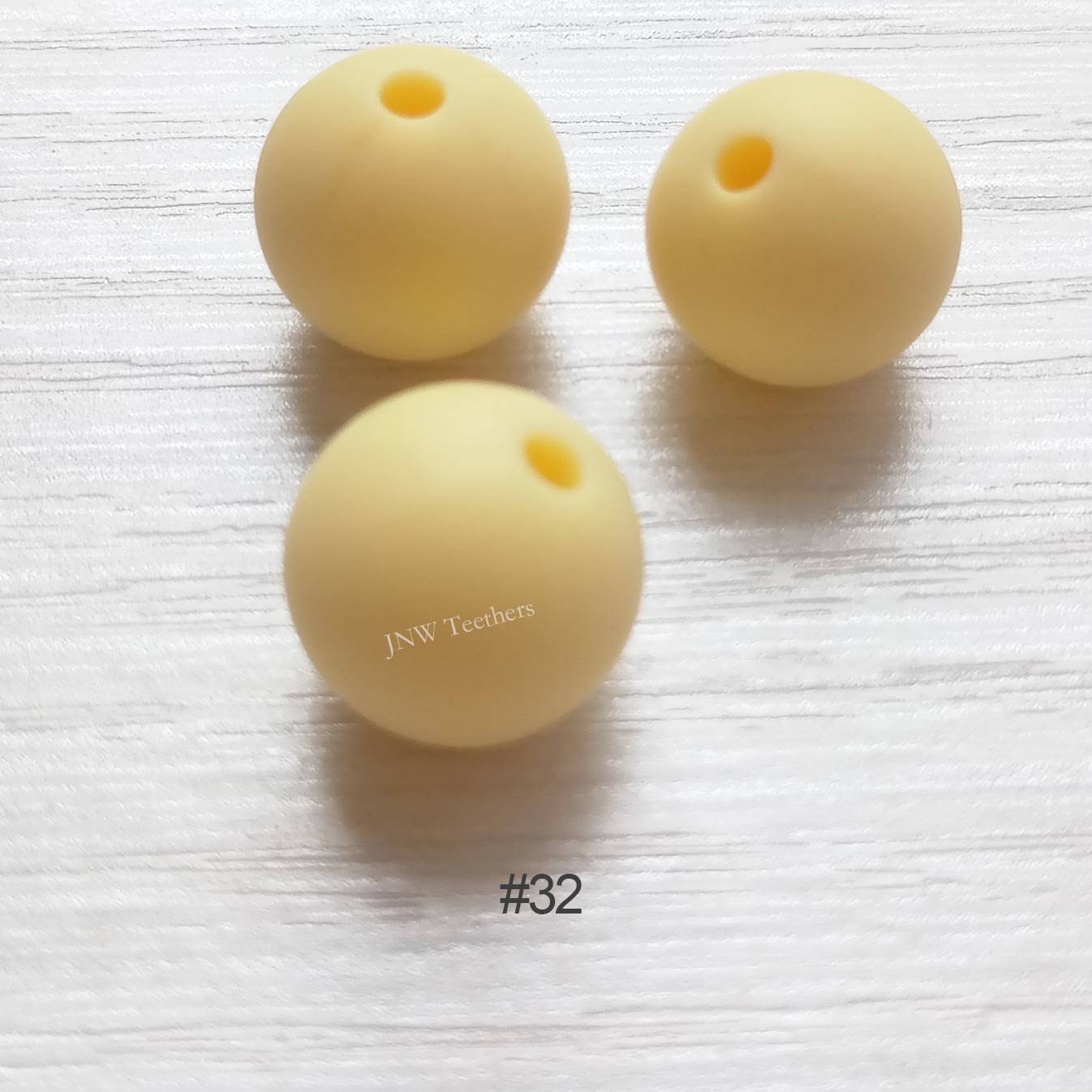 32 Custard yellow silicone round beads 9mm 12mm 15mm
