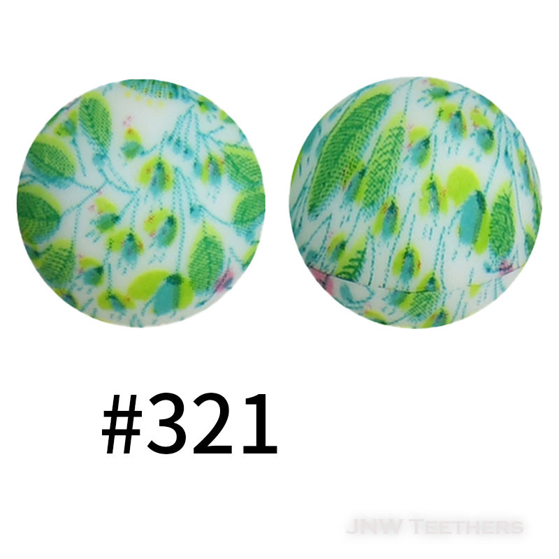 15mm Silicone Printed Beads