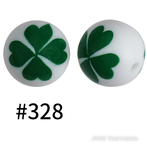 15mm Silicone Printed Rounds - 5 Beads