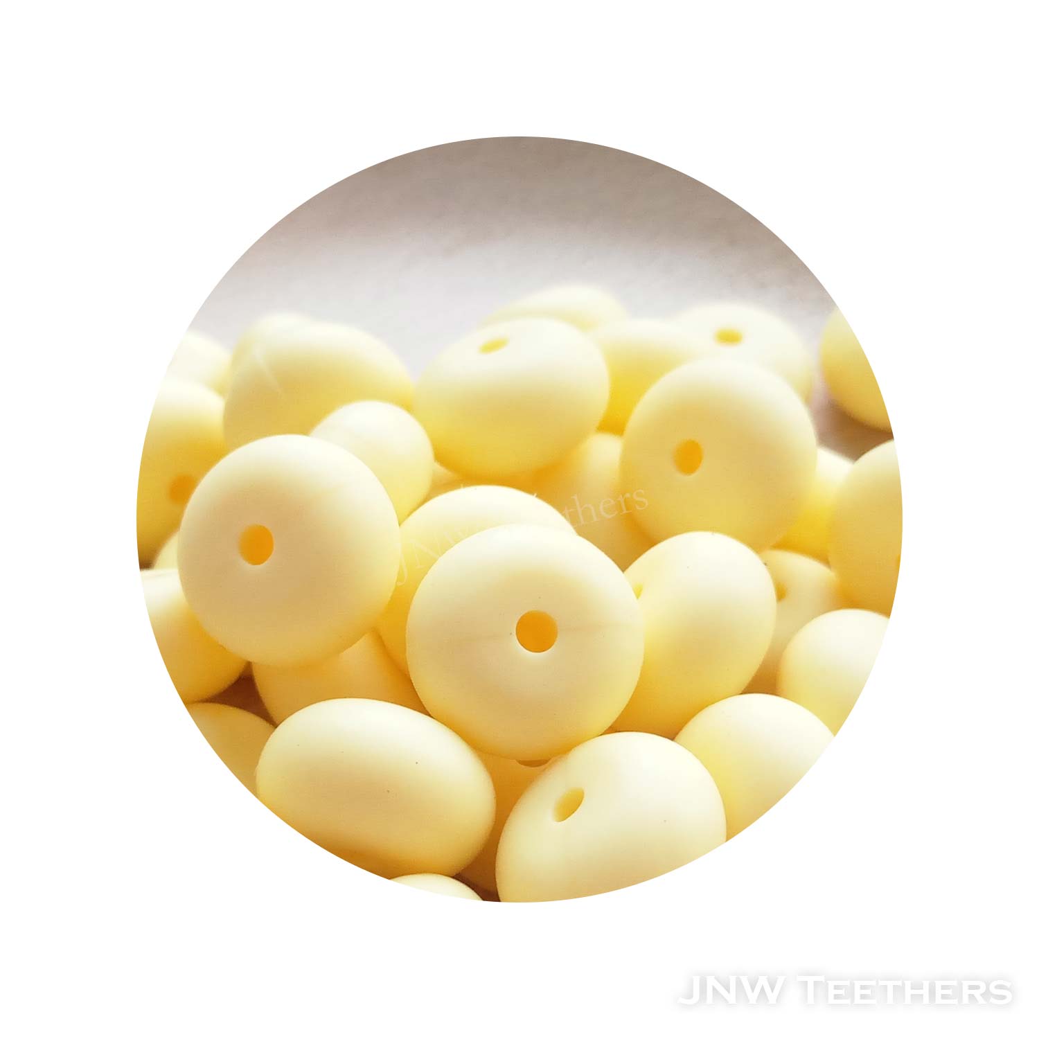 14mm Silicone Abacus - Custard Yellow