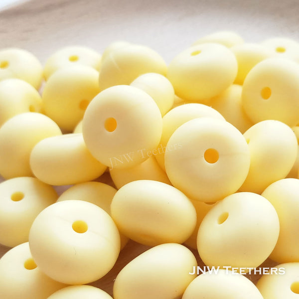 14mm Silicone Abacus - Custard Yellow
