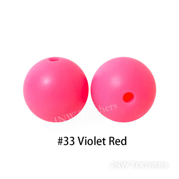 JNWTeethers 12mm silicone round beads violet red