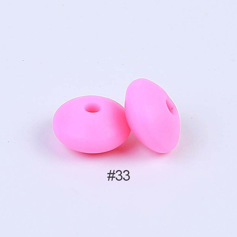 Perles en silicone en forme de soucoupe de 12 mm