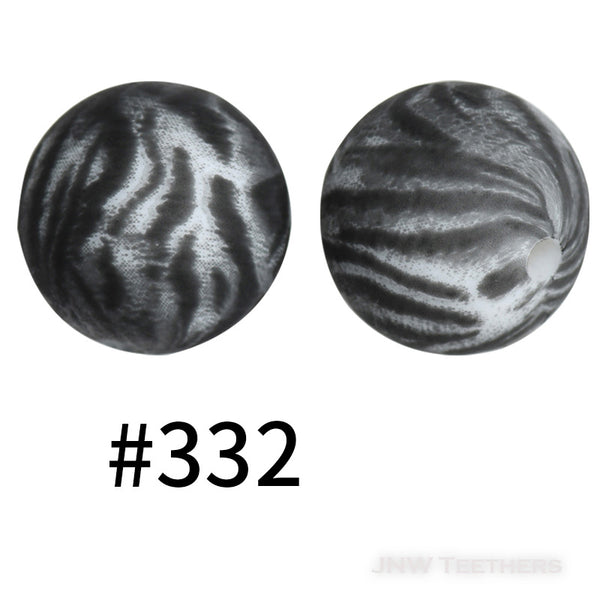 15mm Silicone Printed Rounds - 5 Beads