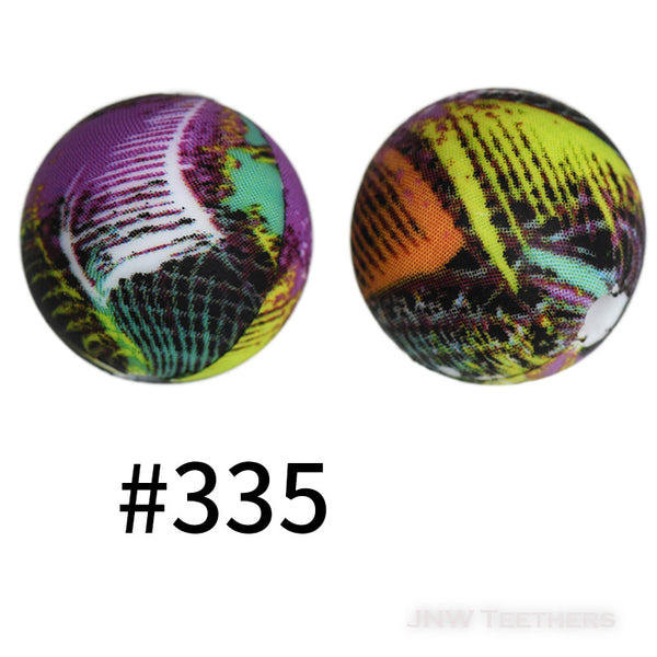 15mm Silicone Printed Rounds - 5 Beads