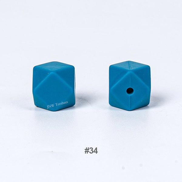20pcs 14mm Silicone Hexagon Beads