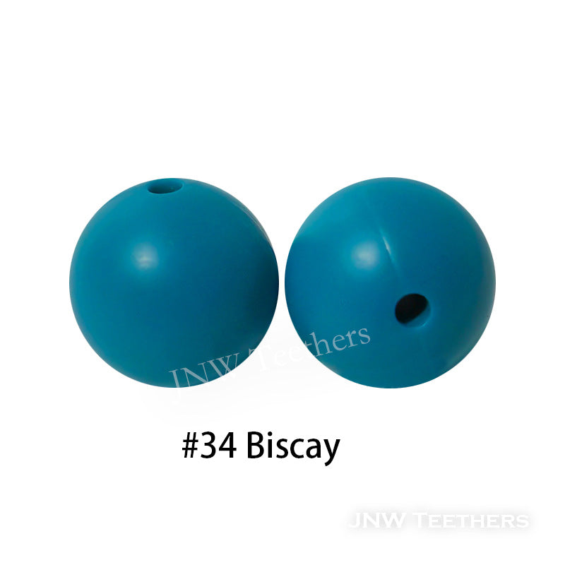JNWTeethers 12mm silicone round beads biscay