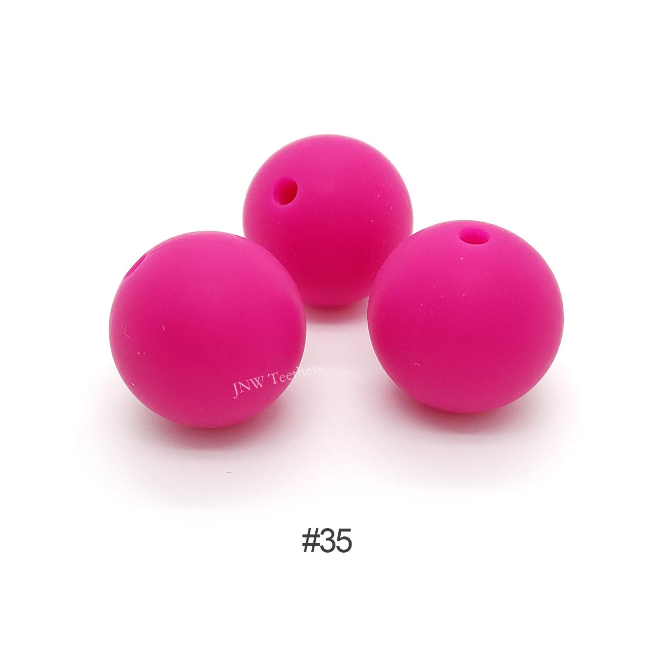 35 Sassy Fuchsia silicone round beads 9mm 12mm 15mm
