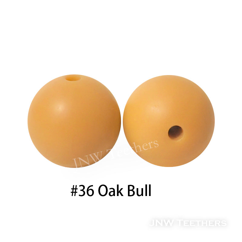 JNWTeethers 12mm silicone round beads oak bull