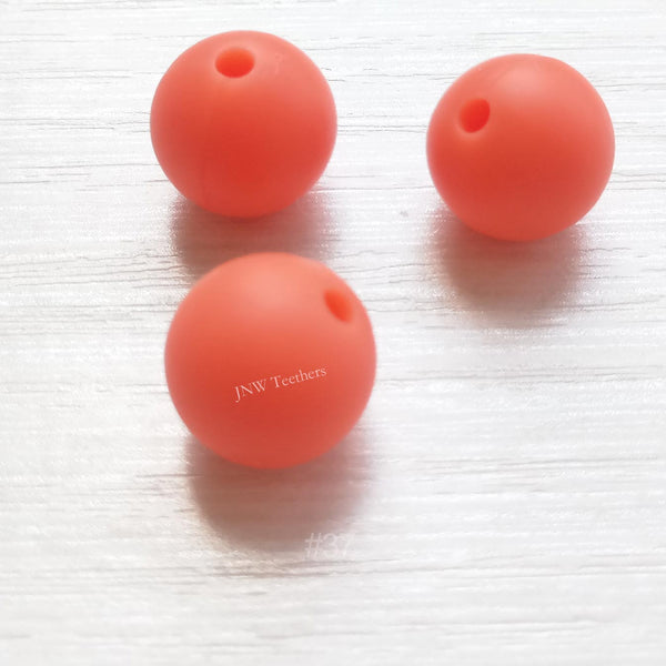 37 Nectarine silicone round beads 9mm 12mm 15mm