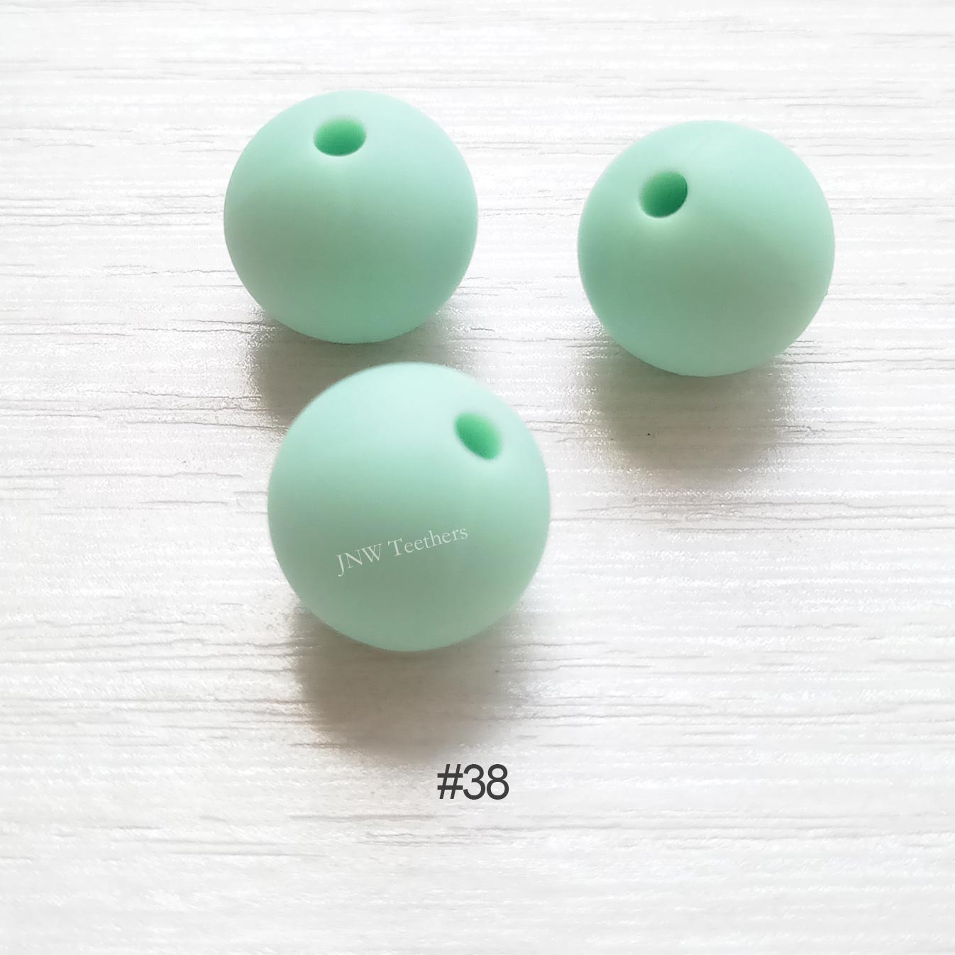 38 Mint green silicone round beads 9mm 12mm 15mm
