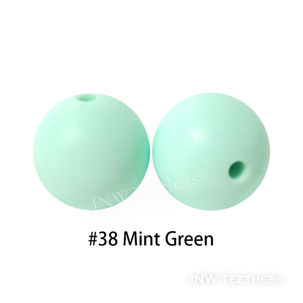 JNWTeethers 9mm silicone round beads mint green