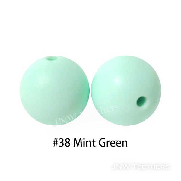 JNWTeethers 12mm silicone round beads mint green