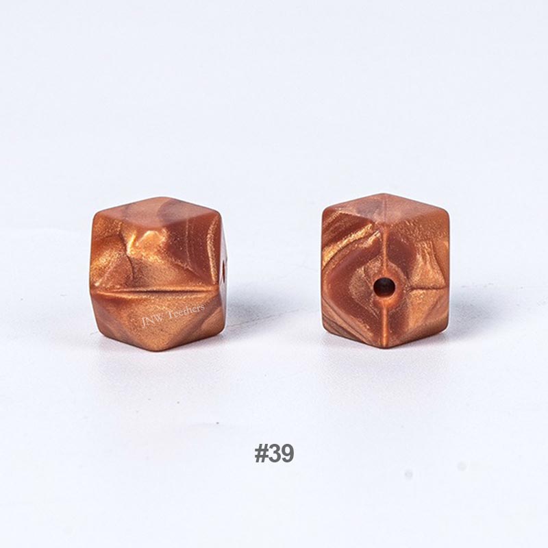 20pcs 14mm Silicone Hexagon Beads