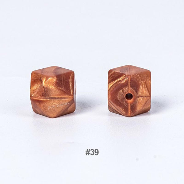 20pcs 14mm Silicone Hexagon Beads