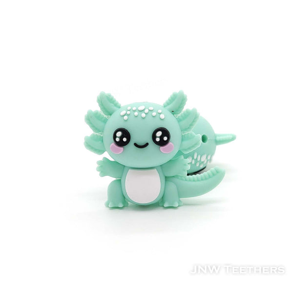 3D Unicorn silicone focal beads mint