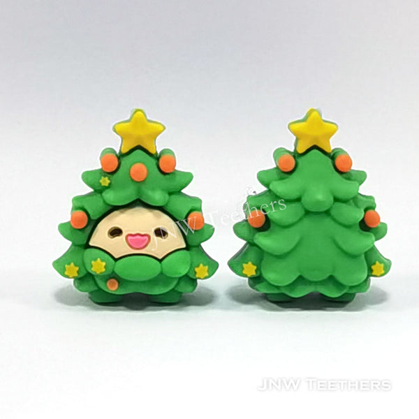 3D baby face Christmas tree silicone focal beads