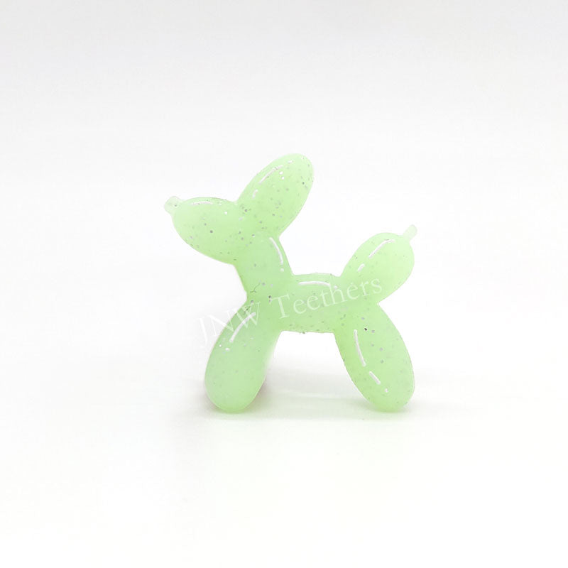 3D Balloon dog silicone focal beads lemon