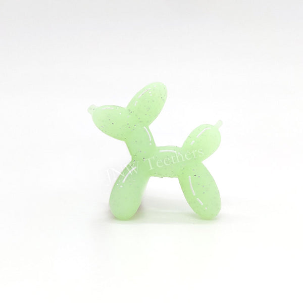 3D Balloon dog silicone focal beads lemon