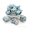 3D bear silicone focal beads blue