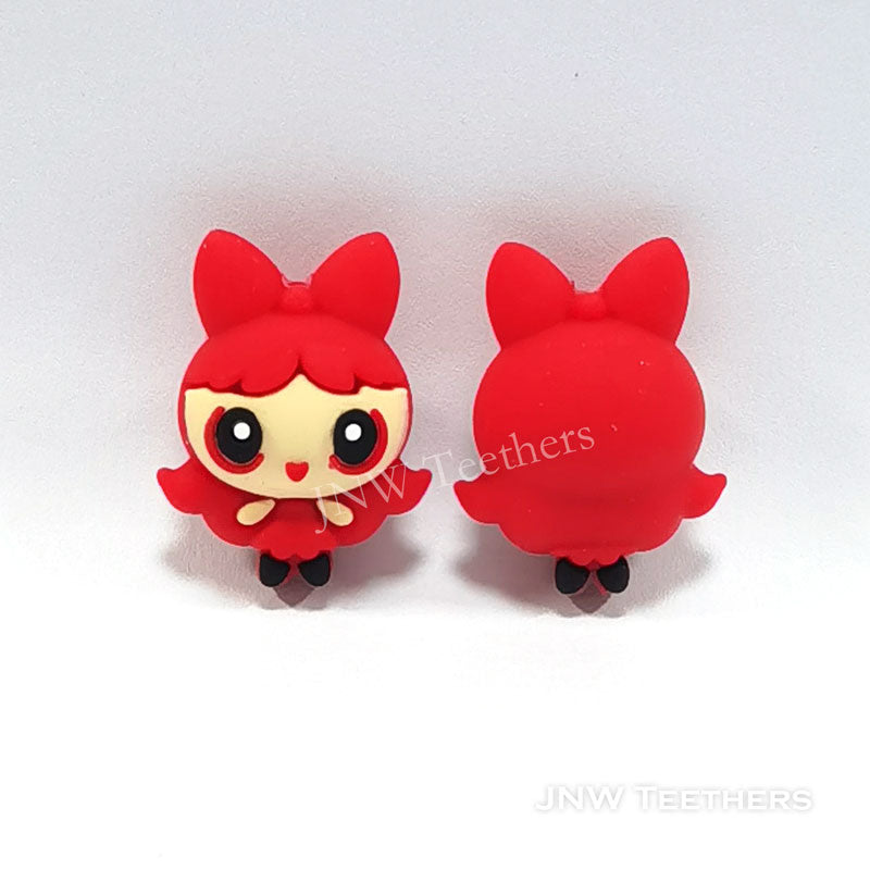 3D big eyes girl silicone focal beads