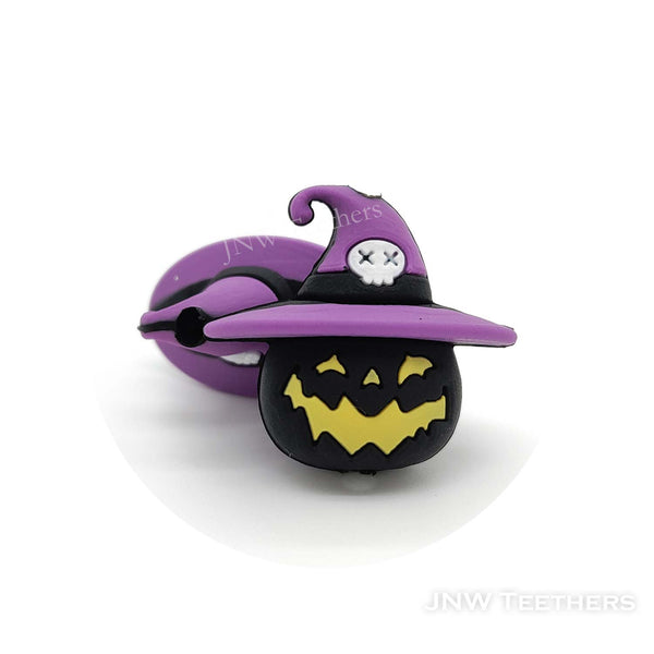 3D Black Jacks in witch hat silicone focal beads