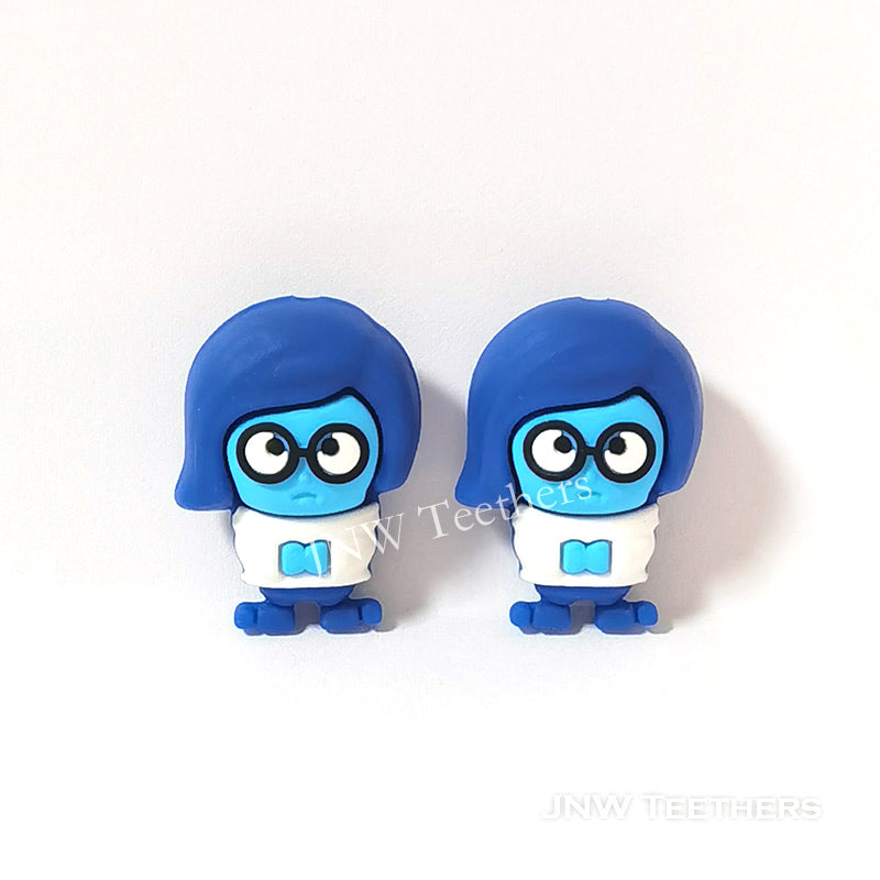 3D blue man Pixar silicone focal beads