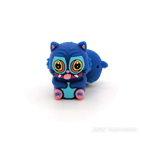 3D Blue owl silicone focal beads