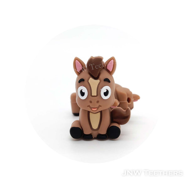 3D horse silicone focal beads